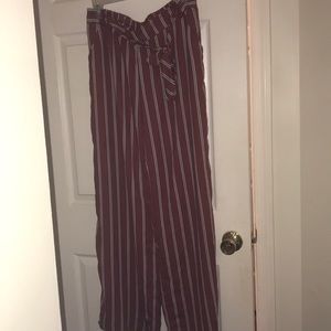 Stripped flowy pants.